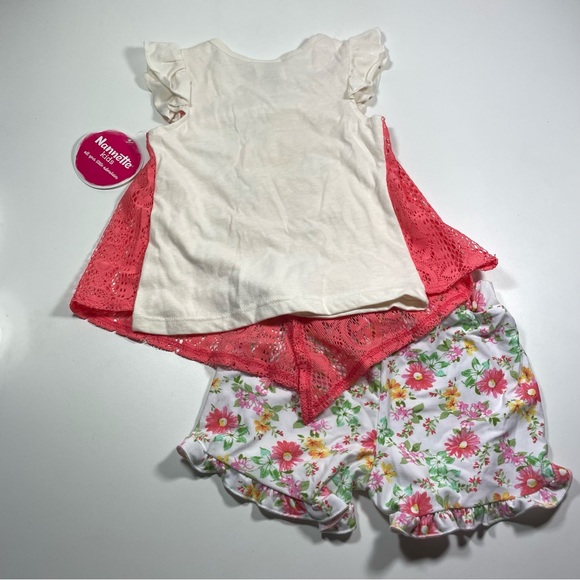 NWT Nannette Mock Twofer Floral Top With Matching Shorts Size 3T - Picture 6 of 7
